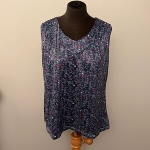 Simple Flavor Women's Vintage Floral Print Sleeveless Top